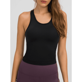 JupiterGear Round Neck Racerback Tank (Color: Black, size: 4.0)