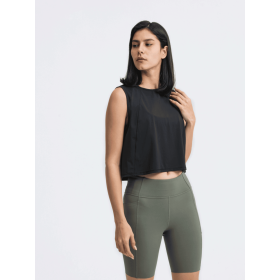 JupiterGear Round-Neck Cropped Tank (Color: Black, size: 6.0)