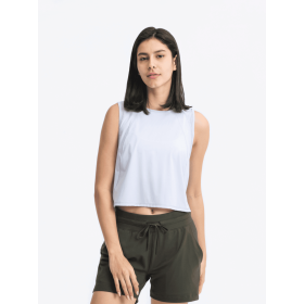 JupiterGear Round-Neck Cropped Tank (Color: Light Blue, size: 6.0)